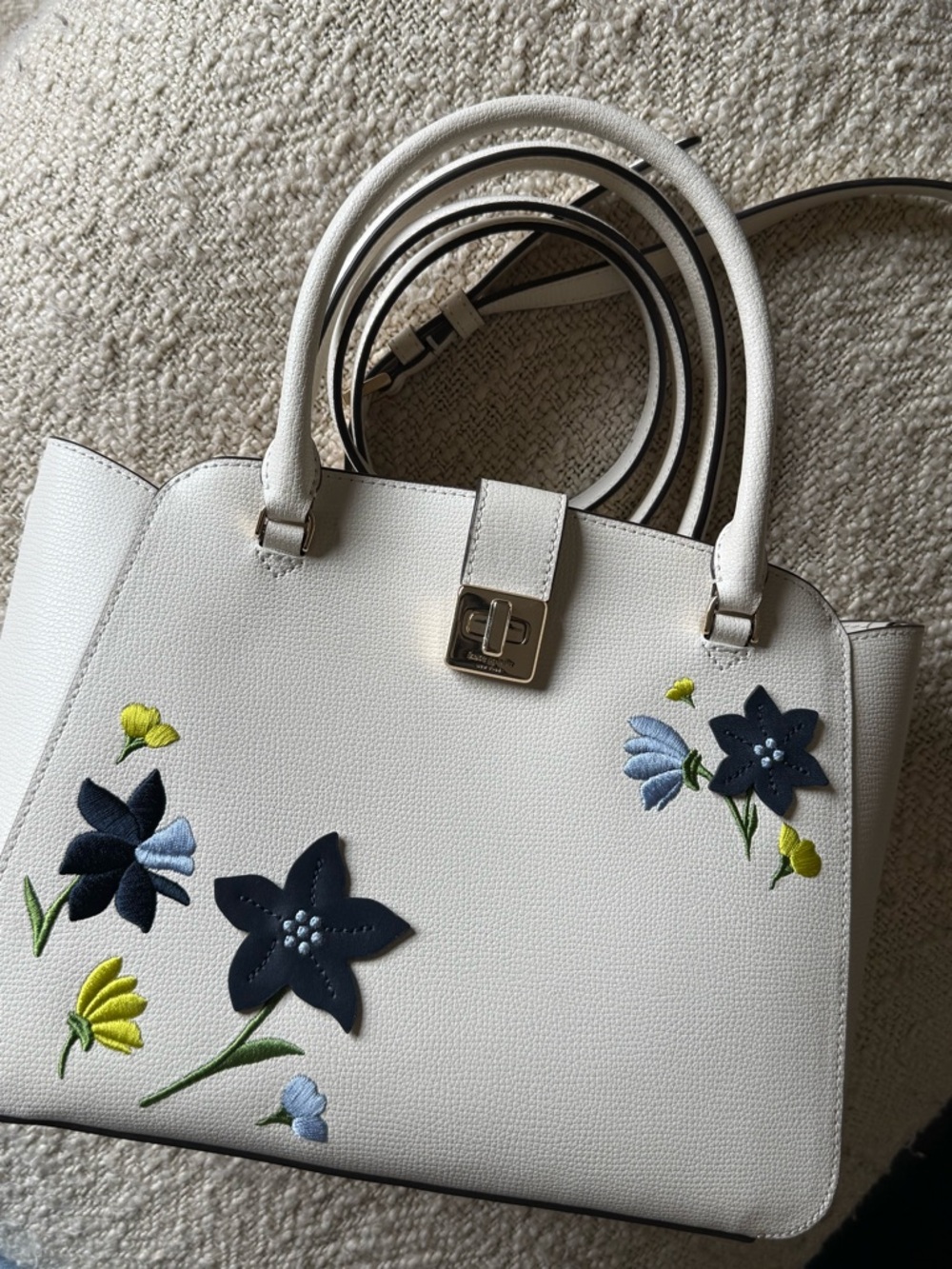 Kate spade Floral Appliqué top handle Satchel Handbag